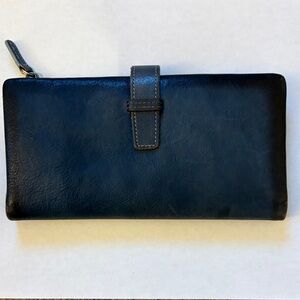 Blue Italian leather wallet.